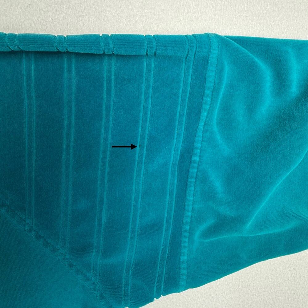 VTG Velour Tracksuit Set Teal Green Crown Fleur De Lis Embroidery Loungewear Med - Picture 11 of 11